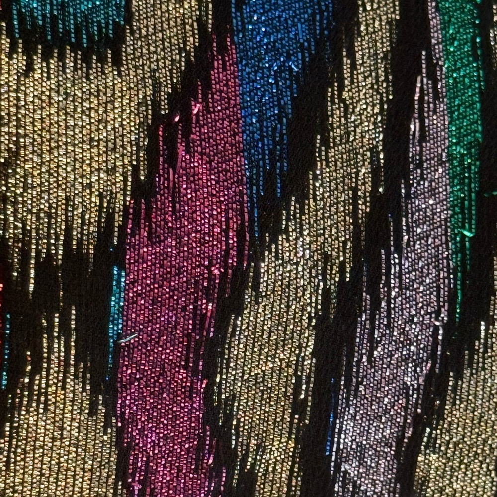 Vintage 80’s Lizzy & Johnny Rainbow Sheer Metallic Dress - Picture 11 of 14
